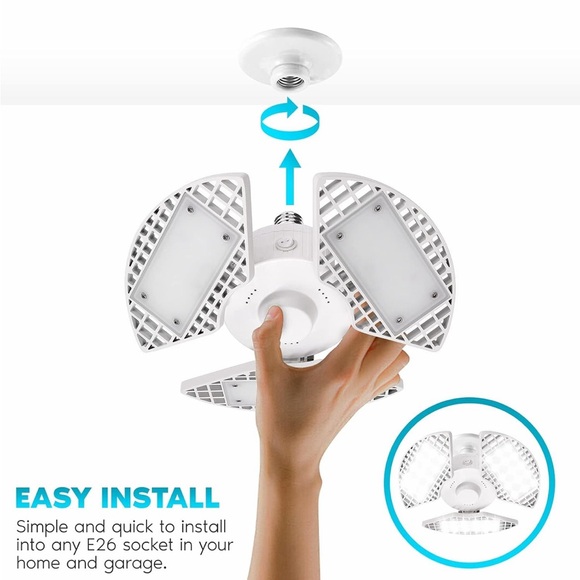 3-Panel LED Garage Light - Picture 2 of 5